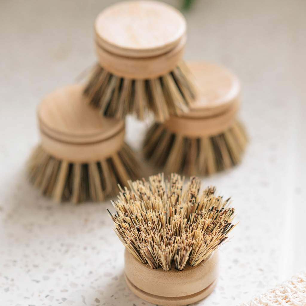 Replacement Heads for Long Handle Dish Brush (Pack of 4)